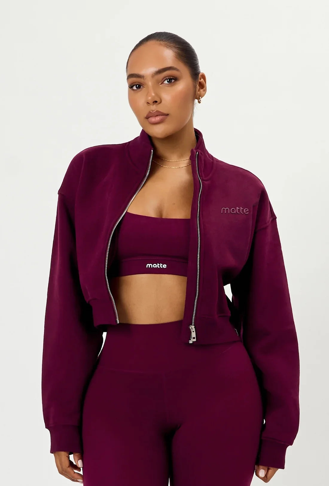 Burgundy Sculpt 3-Piece Activewear Set
