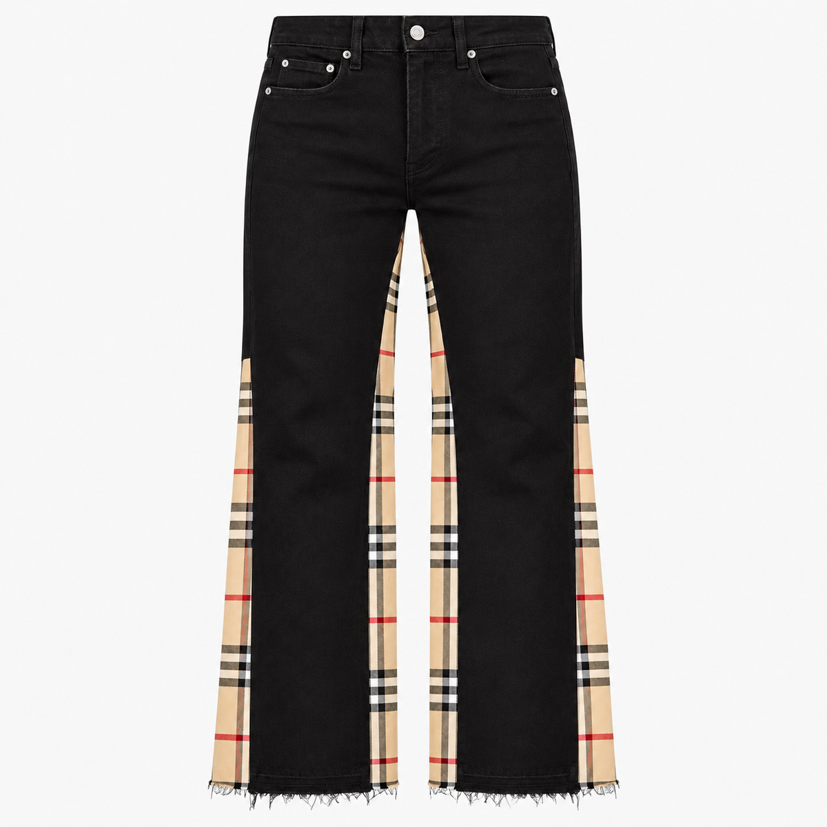Plaid Flared Jeans