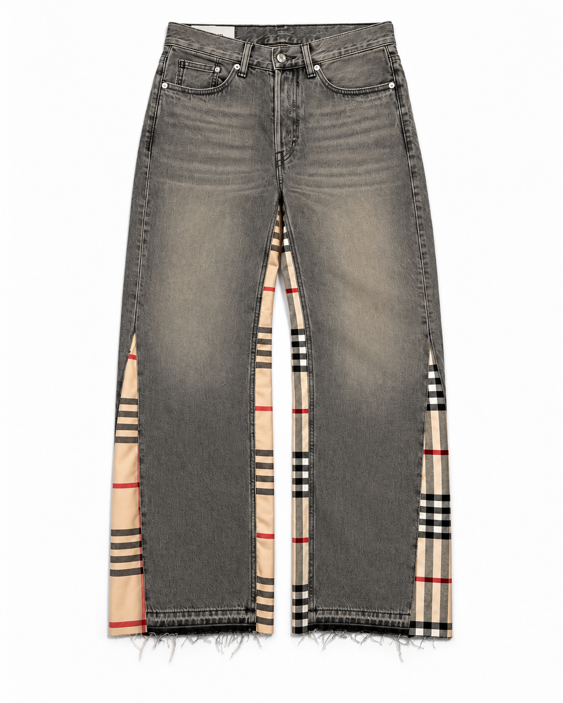 Plaid Flared Jeans