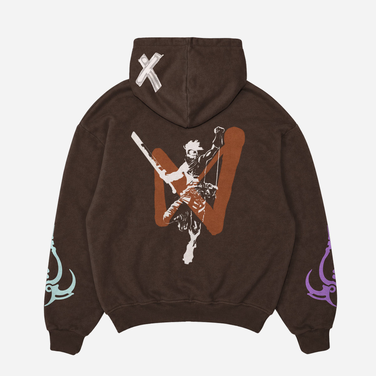 Grunge Streetwear Collection: Ribcage Graffiti Zip-Up Hoodie 2