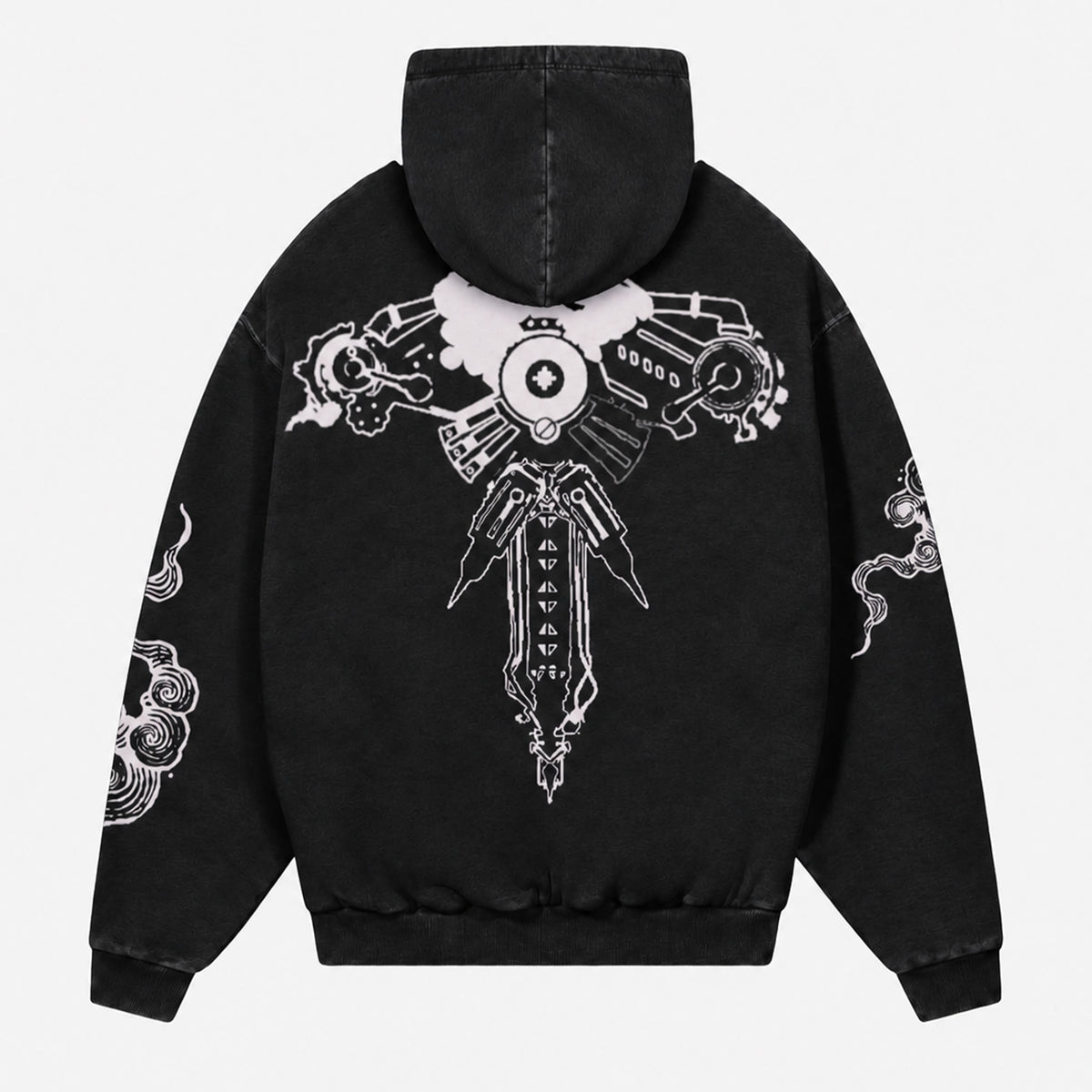Grunge Streetwear Collection: Mecha Cloud Graphic Hoodie 1