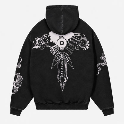 Grunge Streetwear Collection: Mecha Cloud Graphic Hoodie 1