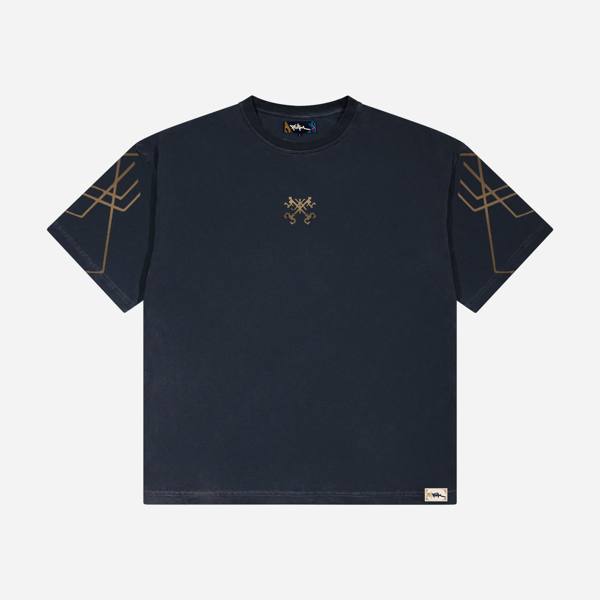 Grunge Streetwear Collection: Gold Geometric Graphic Tee 1