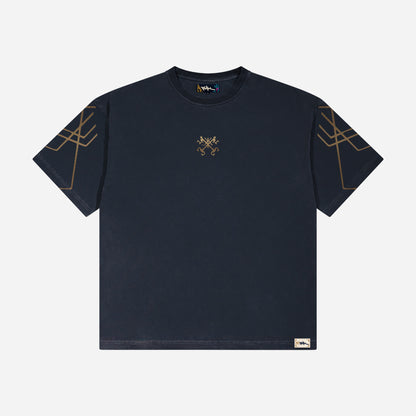Grunge Streetwear Collection: Gold Geometric Graphic Tee 1
