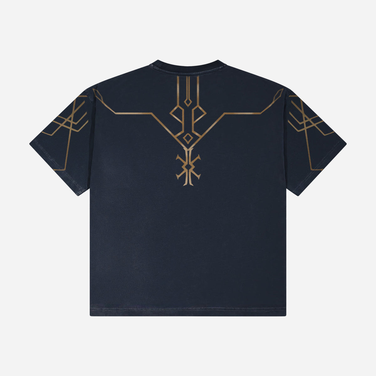 Grunge Streetwear Collection: Gold Geometric Graphic Tee 2