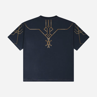 Grunge Streetwear Collection: Gold Geometric Graphic Tee 2
